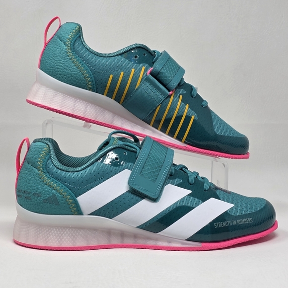 Adidas Adipower Weightlifting 3 Shoes Mens Size 13 Teal White Pink JP9871 New main image 6